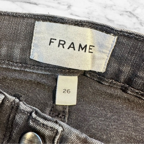 Frame Denim ‘Le High Skinny’ Snap Fly Jeans in “Bestwick” Dark Gray Wash Size 26 - Picture 6 of 16